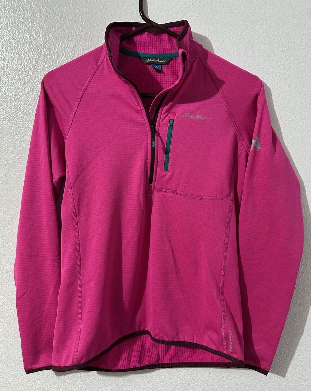 Eddie Bauer Jacket Womens Small Pink First Ascent High Route Grid Fleece Zip